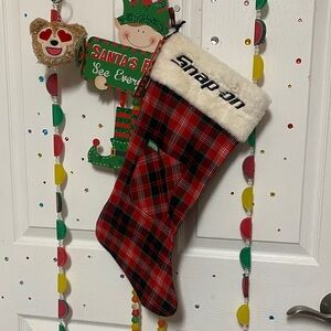 Snap-on Red Plaid Christmas Stocking